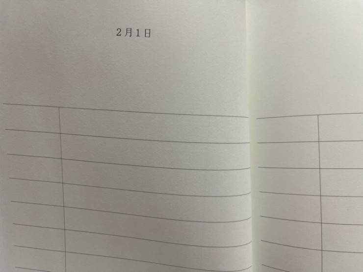 主人の日記はシンプルで書くスペースが2行程
