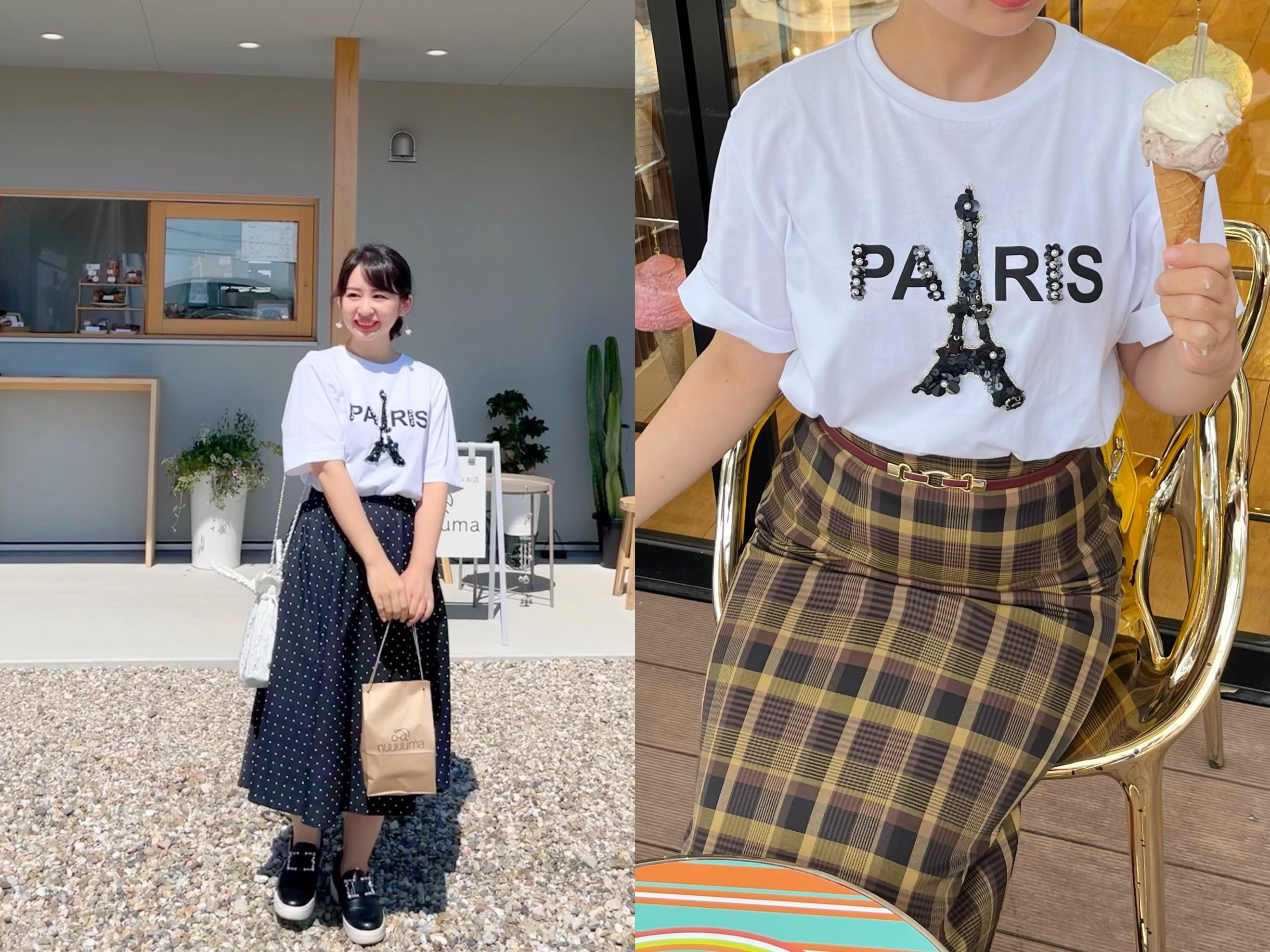 夏から秋の季節の変わり目にぴったり♡Chesty好きさんもたくさん着まわしできる「Paris Tシャツ」