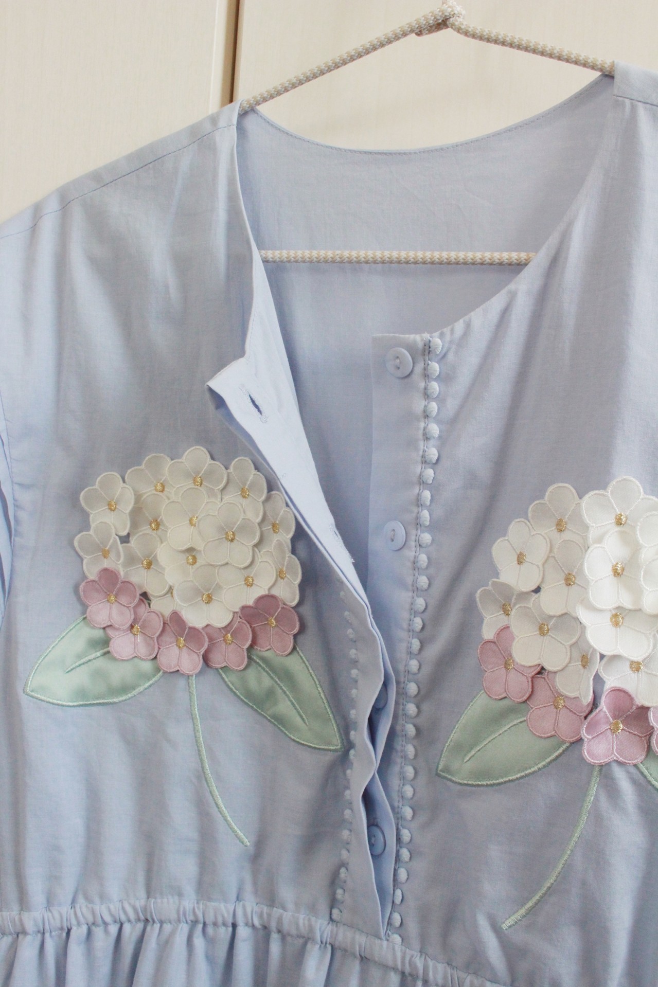 Yurie 紫陽花刺繍ワンピース