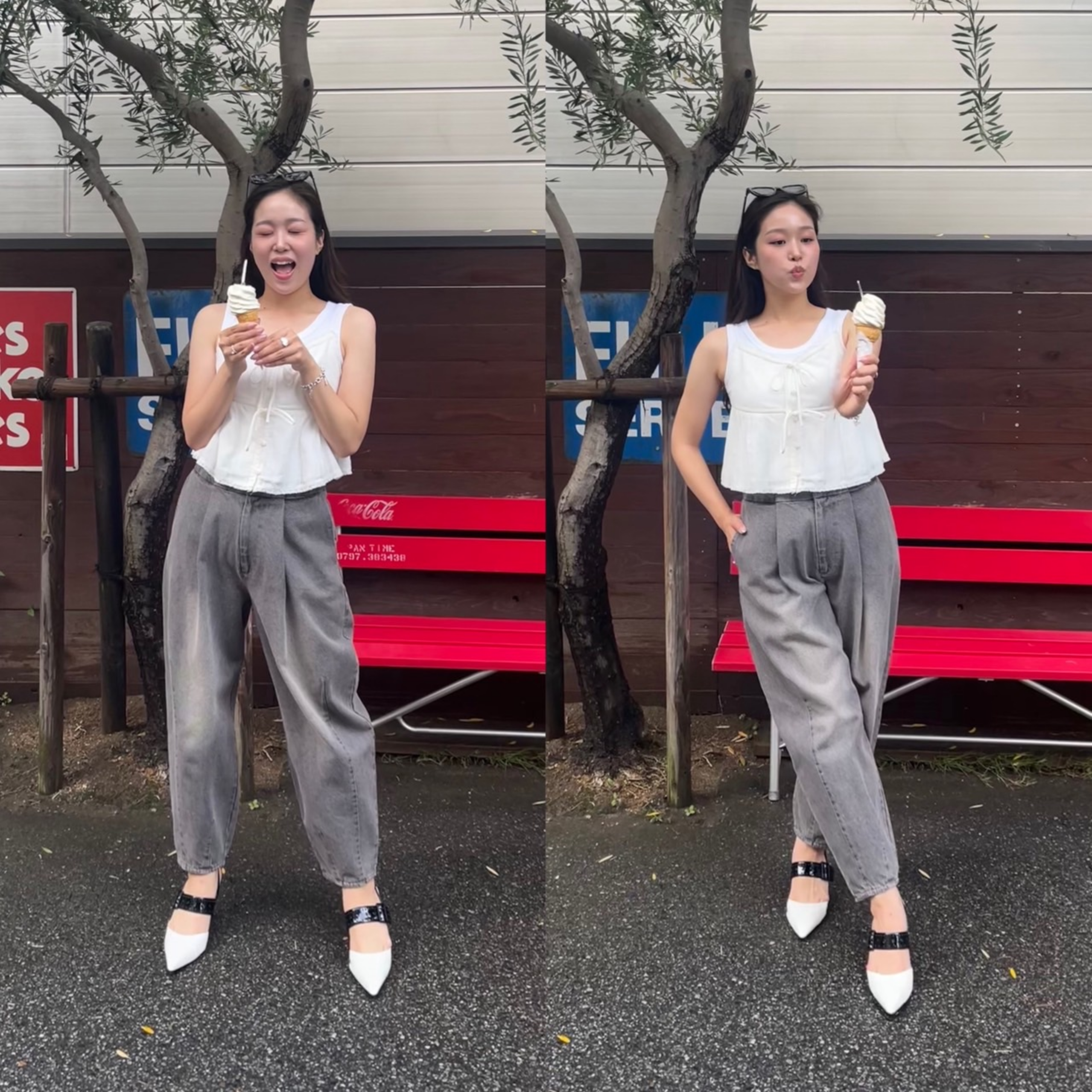 オシャレアイテムのグレーデニムで母娘コーデ対決☆